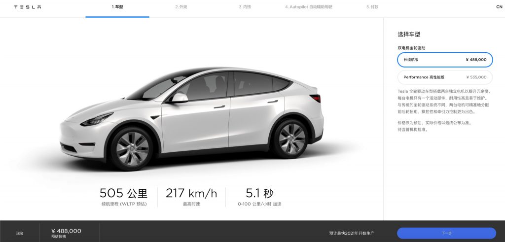 Model Y - China