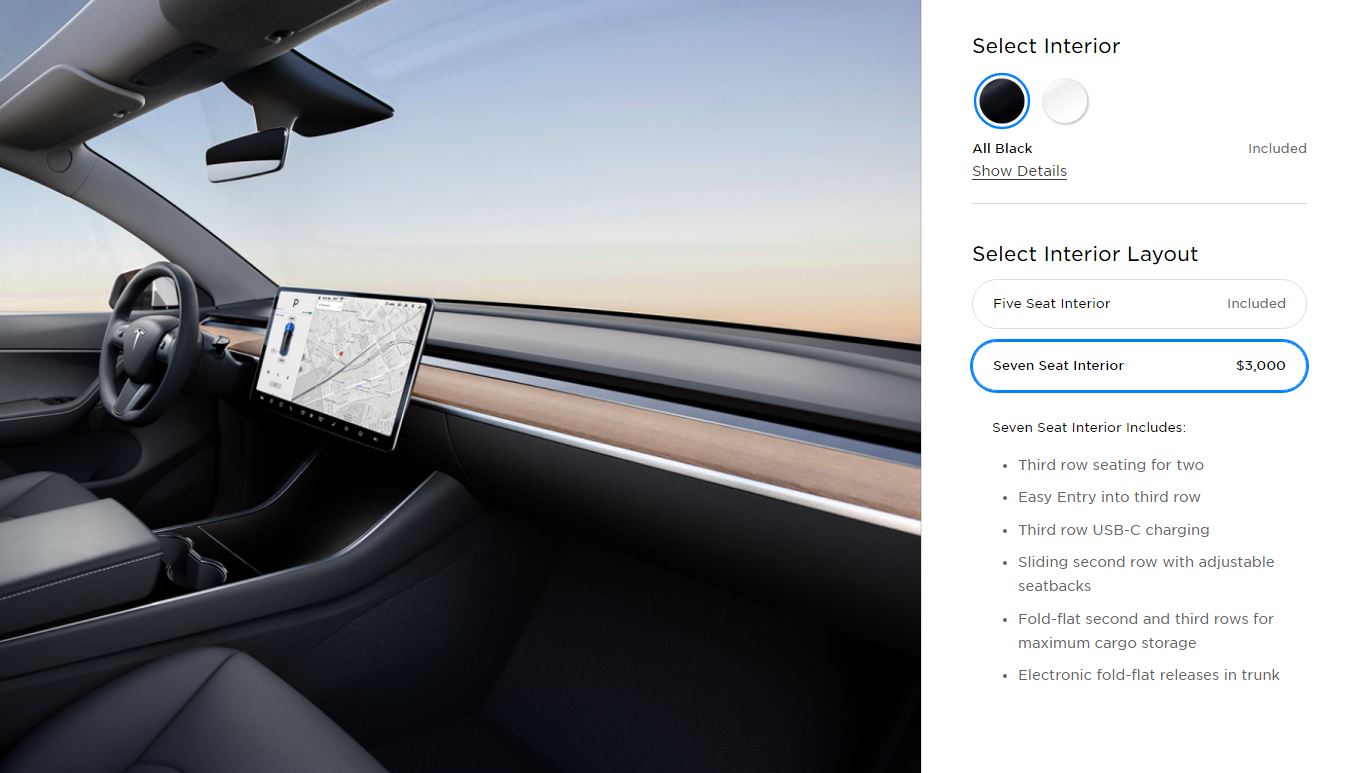 Tesla Model Y Gets a Seven Seat Interior Option and a Cheaper Standard